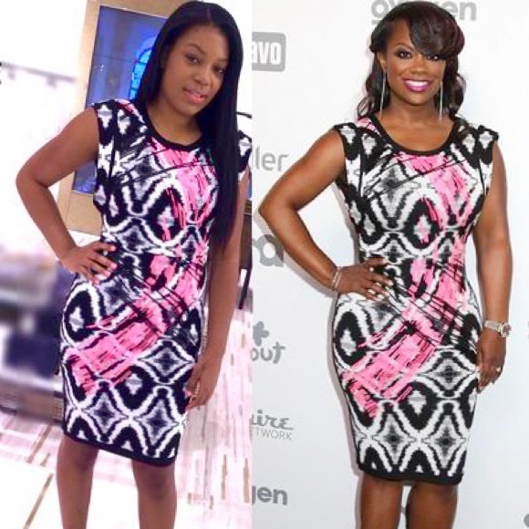 Herve Leger Bandage Dress (Black/White & Hot Pink) - Picture 9 of 10